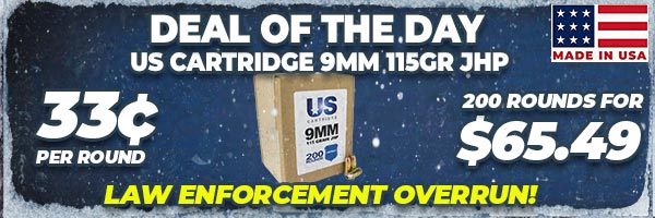Deal of the Day: US Cartridge 9mm 115 Gr JHP (Law Enforcement Overrun) Ammo