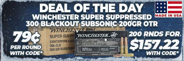 Deal of the Day: Winchester Super Suppressed 300 Blackout Subsonic 200 Gr OTR Ammo
