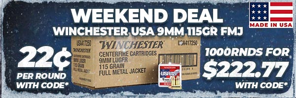 Deal of the Day: Winchester USA Target Pack 9mm 115 Grain FMJ Ammo